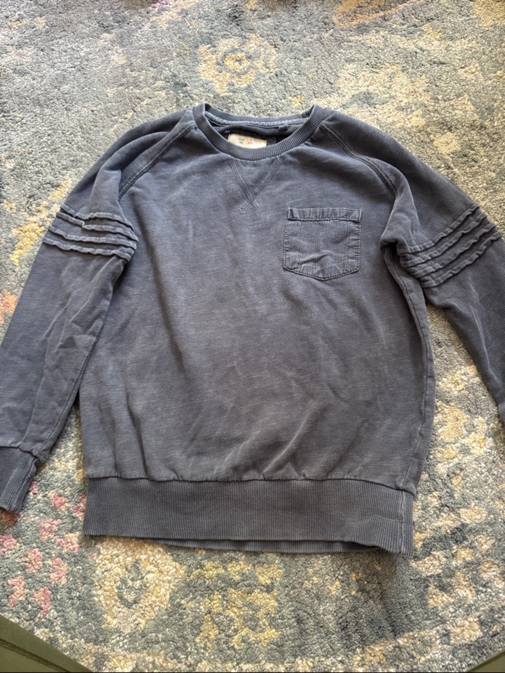 Zara Dark Blue Kids Crewneck Sweatshirt with Chest Pocket